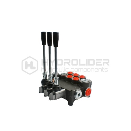 Hydraulický rozdeľovač 3 sekciový 80L/min s jednou jednočinnou sekciou Badestnost: 03P80 A1A1C1 GKZ1