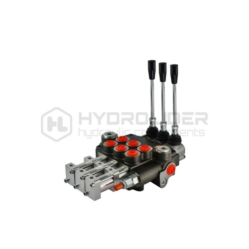Hydraulický rozdeľovač 3-sekciový 80L/min, riadený pmeumatický alebo s pákami